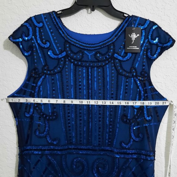 WOMAN'S DRESS VISION FOR INNOVATION BLUE SQUIN DRESS - Picture 6 of 16